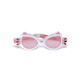 Kids Swimming Goggles, Anti-Fog, UV 400 Protection, PC Lens,Large Frame, Soft, Lightweight, Comfortable Fit, Kids Swim Goggles Girls Age 2-8, Cartoon Pink Cat Adjustable.