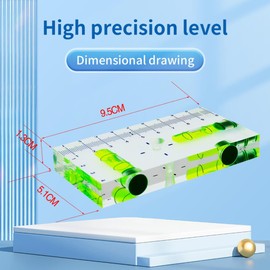 Transparent high-precision T-type horizontal bubble magnetic level for two-way horizontal measurement 95x51x13mm