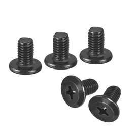 sourcing map 25Pcs M5-0.8 x 8mm Flat Round Head Machine Screws, 304 Stainless Steel Phillips Drive Machine Screw, Full Thread, Black Oxide