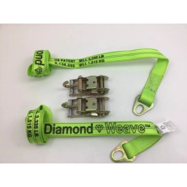 AutoHauler Supply Two Pack Mini 10,000 lb 6 inch Ratchet with Finger hook and Hi-Viz Green Diamond