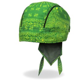 Hot Leathers HWH1116 Green Paisley Headwrap - One Size Fits Most