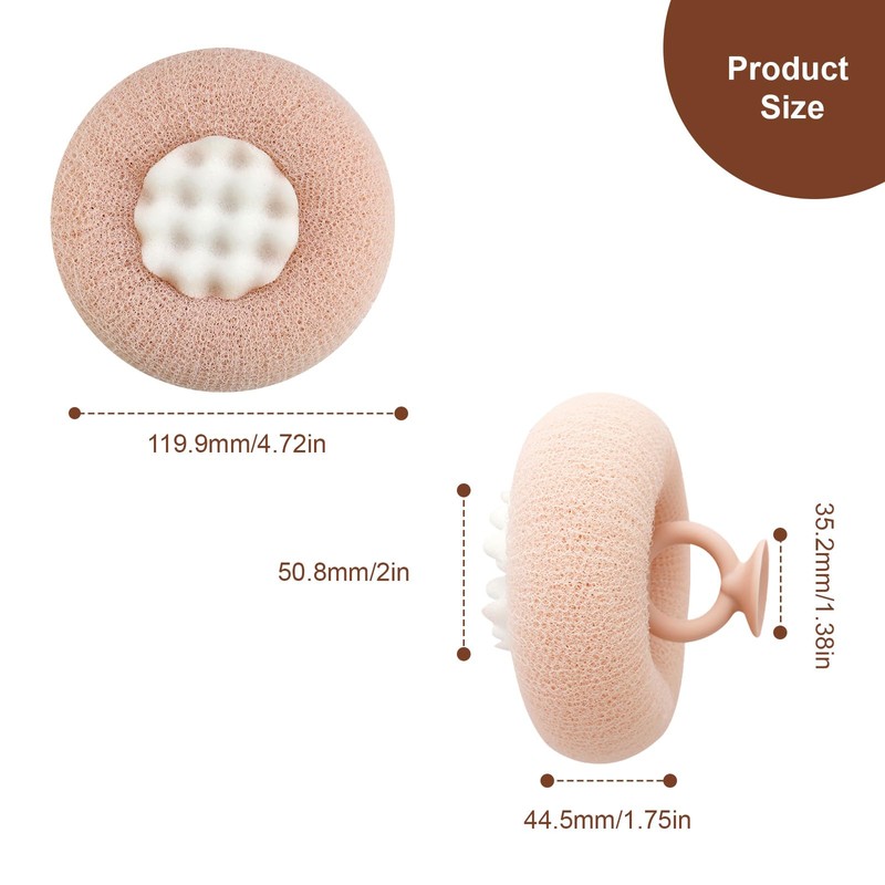 DEANKEJI Shower Sponge, Pack of 2 Shower Sponge, Body, Flower-Shaped