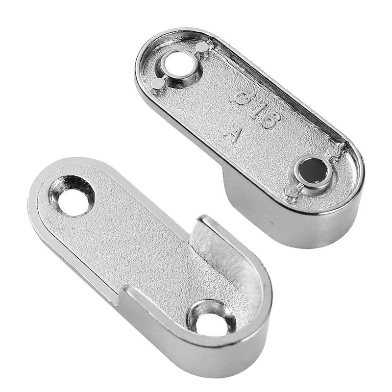 Alamic Oval Closet Rod End Supports with Mounting Screws for