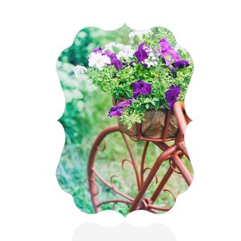 Fastasticdeals Vertical Home Decor Wall Sign Decorative Bicycle in Garden Flower B Bike Art Picture Frame Benelux Shape 12x18Inches