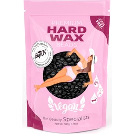 Wax Beads, BOYUJK Professional Hard Wax Beads for Full Body, Facial And Legs, Painless Gentle Hair Removal Wax Beads for Women and Men (500g, Black)