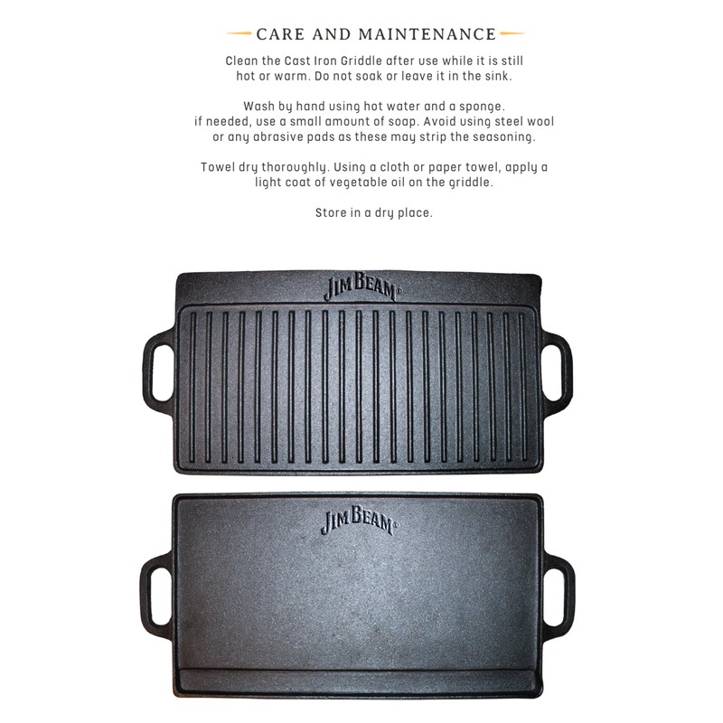 Rectangular double sided Cast Iron Griddle