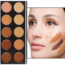 Vodisa 10 Colour Makeup Contour Palette-Cream Concealer Kit- Blemish Face Contouring Highlighter Palette- Sleek Cosmetics Base Foundation Beauty Make up Cream Makeup Blemish Pallet