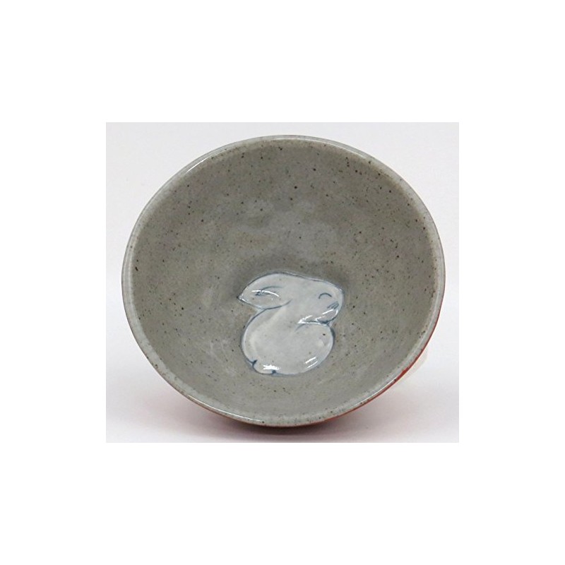 Hasamiyaki 228094 Kuniuemon Kiln Red Rabbit 3.8 Rice Bowl