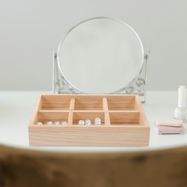 Holibanna Wooden Tray with 6 Sections: Chip and Dip Platter Divided Serving Tray Appetizers and Snacks Veggie Platter Food Trays for Party Buffet Catering