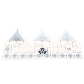 Ruler Grids 45/60/90 Degree Double Strip Ruler Transparent Acrylic Non Slip Quarter Triangle Cutting Guide for Sewing