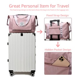 Jahomieo Large Capacity Foldable Travel Bag, Expandable Waterproof Carry on Bag, Dry and Wet Separation Spor Duffel Bags