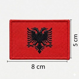 Toppa ricamata con bandiera spagnola, toppa tattica per zaino militare, con bandiera della Spagna ricamata (Albania)