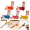 RORPOIR 5Pcs Cute Rabbit Ceramic Chopstick Holder Set Decorative Animal