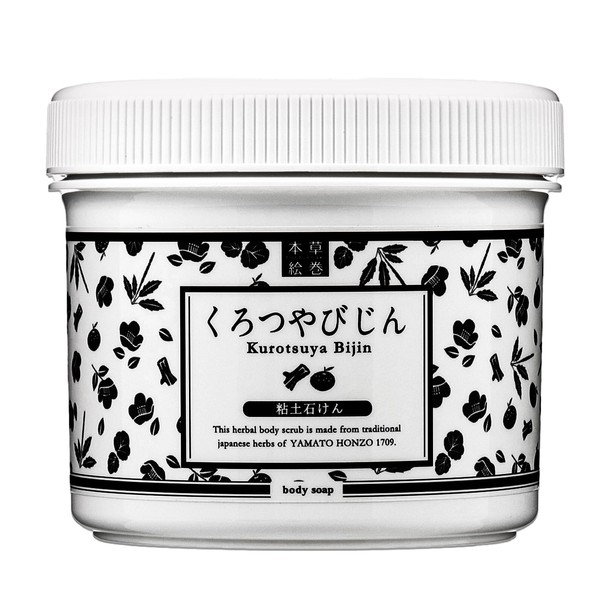 Love Cosmetics Herbal Picture Scroll Kurotsuya Bijin Clay Soap, 13.4 oz (380 g) (Body Soap, Scrub, Whole Body, Skin Tightening, Plant Derived, Made in Japan)
