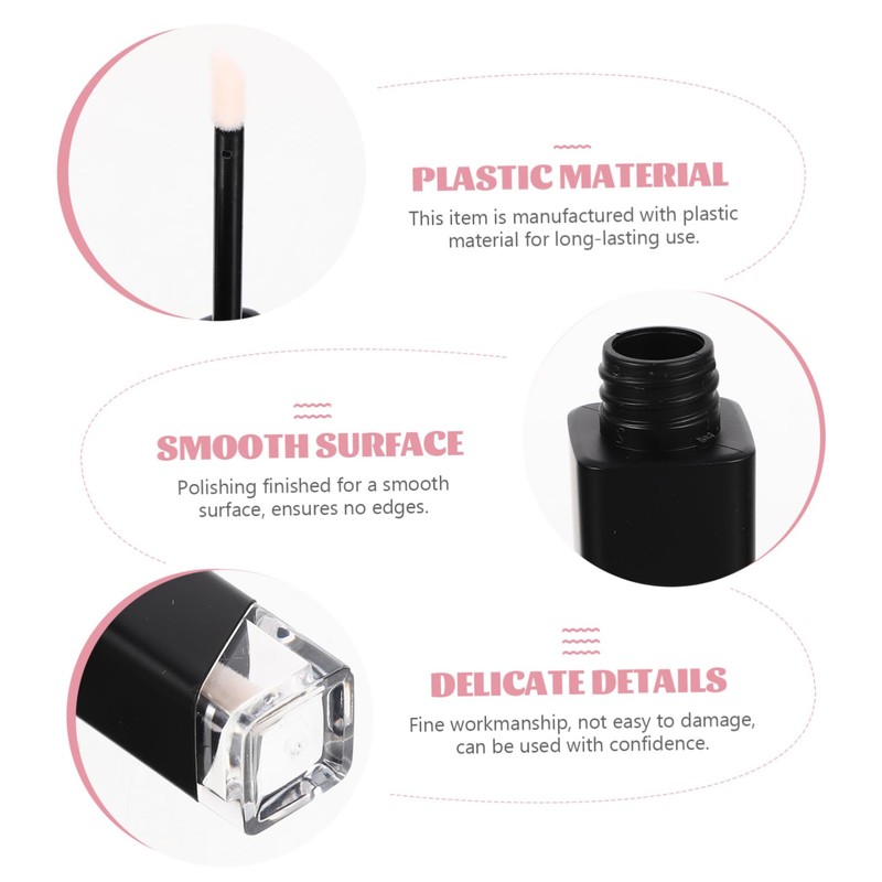 SAFIGLE 4Pcs Refillable Lip Gloss Containers Plastic Tubes for Women
