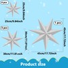 Haconba 8 Pack 7-Pointed 3D Paper Stars White Hanging Paper