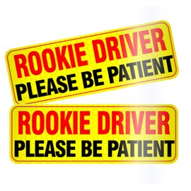 Rookie Driver Car Magnet, Rookie Driver Signs for Car, Reflective New Driver Magnet for Car, Please be Patient Rookie Driver Magnet for Car