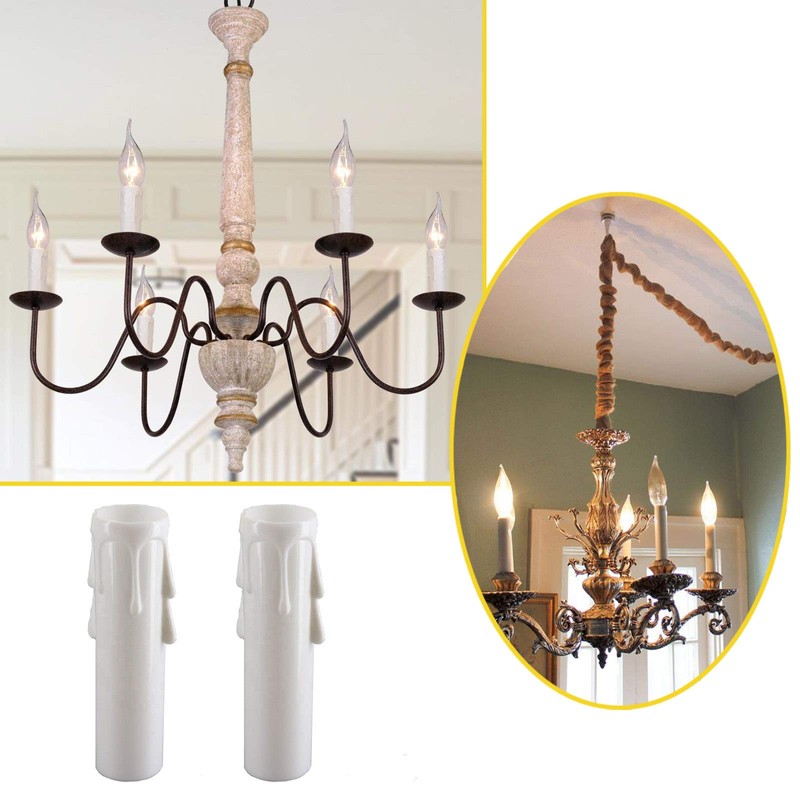 Chandelier Candle Sleeves, ECUDIS E12 Candle Socket Covers, 4 Inch
