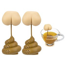 Noviko - Paquete de 2 infusores de té de silicona redondos blancos para té suelto