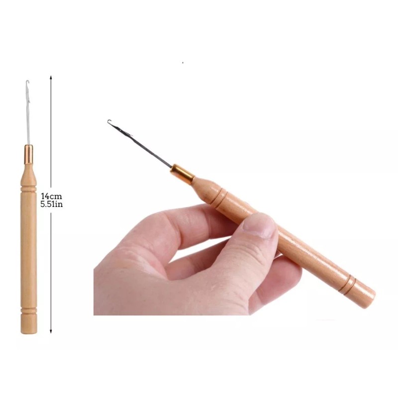 Gala Gancho Para Aplicar Extensiones Cabello Grapas Microchip