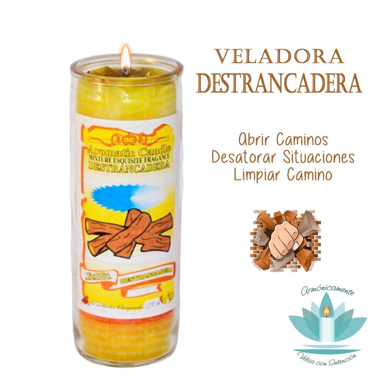 VELADORA DESTRANCADERA | ABRE CAMINOS ATORADOS VELA AROMÁTICA DE INTENCIÓN,