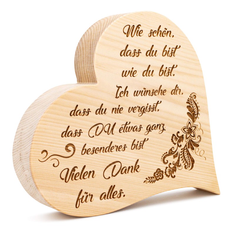 sagl.tirol Zirbenherz Wie schön, dass du bist... (20 cm)