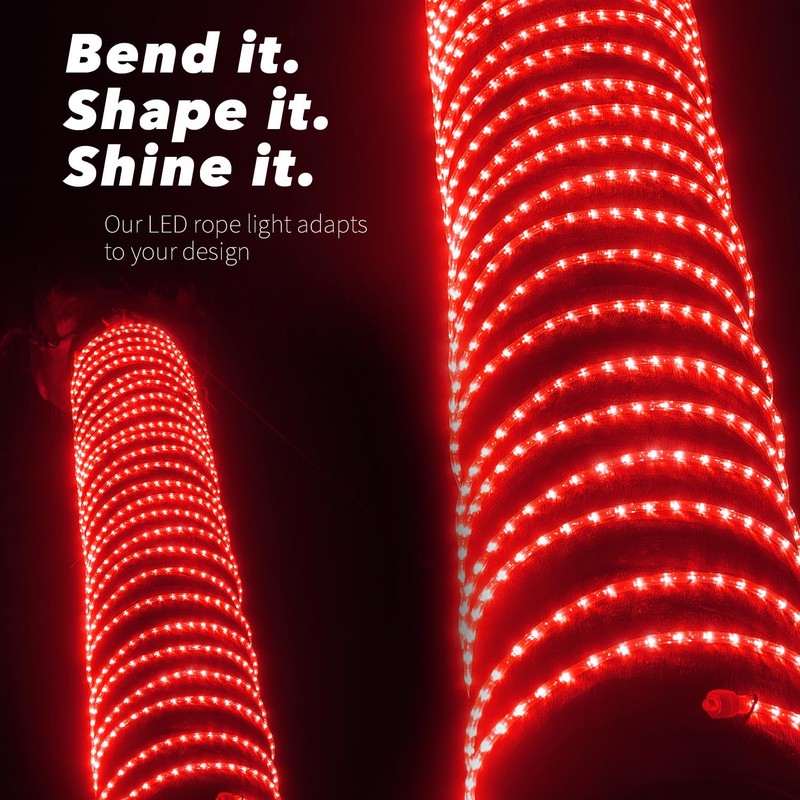 West Ivory 762LEDs, 100ft Red Outside LED Rope Light, 8