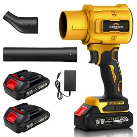 Darkboom Handheld Leaf Blower Cordless with 45000RPM Turbo Blower 2pcs Batteries an Adapter Charger and Two Types of air ducts