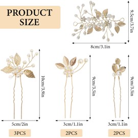 8 Pieces Wedding Pearl Hair Pins, Bridal Wedding Hair Pins, Bridesmaid Hair Clips, U Shape Pearl Bobby Pins for Bride Bridesmaid Women Girls