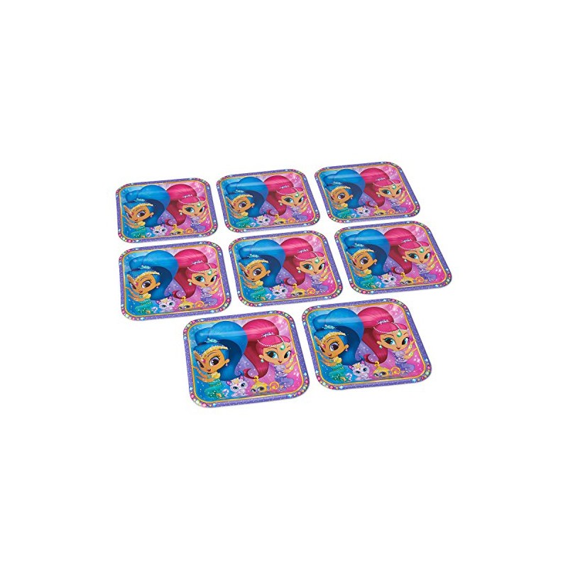 Shimmer & Shine Square Paper Plates - 9" | Multicolor
