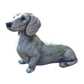 CXWLD 1 Piece Polyresin Garden Dachshund Statue Outdoor Ornament Yard Dog Statue Realistic Animal Sculpture Dog Lover Gift