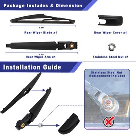 Shopauto Rear Windshield Wiper Arm Blade Assembly Kit Compatible with 2013-2018 Toyota RAV4, Rear Window Wiper Replacement 85241-42090