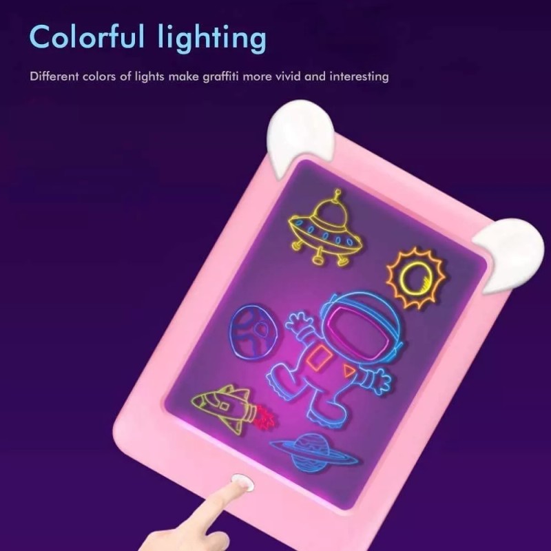 Magic Board Pizarron Mágico Dibujo Con Luz Led Para Niños