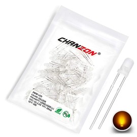Chanzon 100 pcs 3mm Yellow Diffused LED Diode Lights (Frosted Lens Round DC 2V 20mA) Lighting Bulb Lamps Electronics Components Indicator Light Emitting Diodes