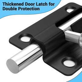 Door Lock Latch Locks Slide - 4 Pack Keyless Entry Slide Locks for Inside Outside Door, Door Barrel Bolt Door Latch Thickened Heavy Duty Steel, Easy to Install Gate, Slide Latch Lock with 24 Screws
