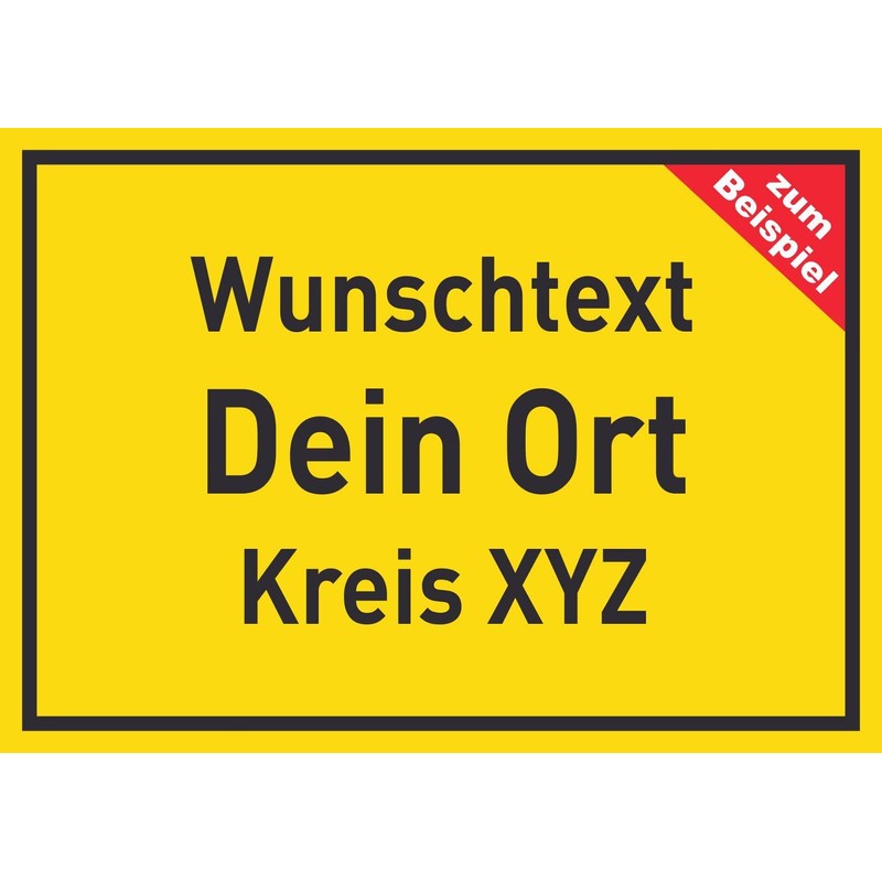 HB-Druck Place Sign with Desired Text A4 (210 x 297