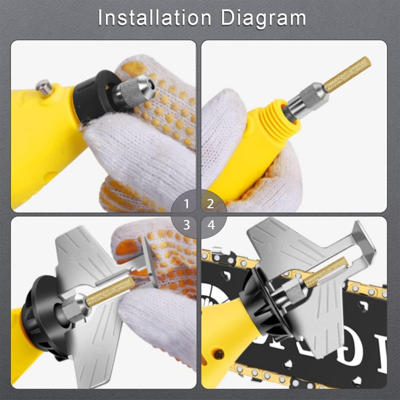 AccEncyc 8 Pcs Diamond Chainsaw Sharpener Golden Burr Grinding Stone