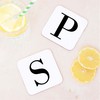 Alphabet Initial Letter Wooden Drinks Coaster Mat Gift