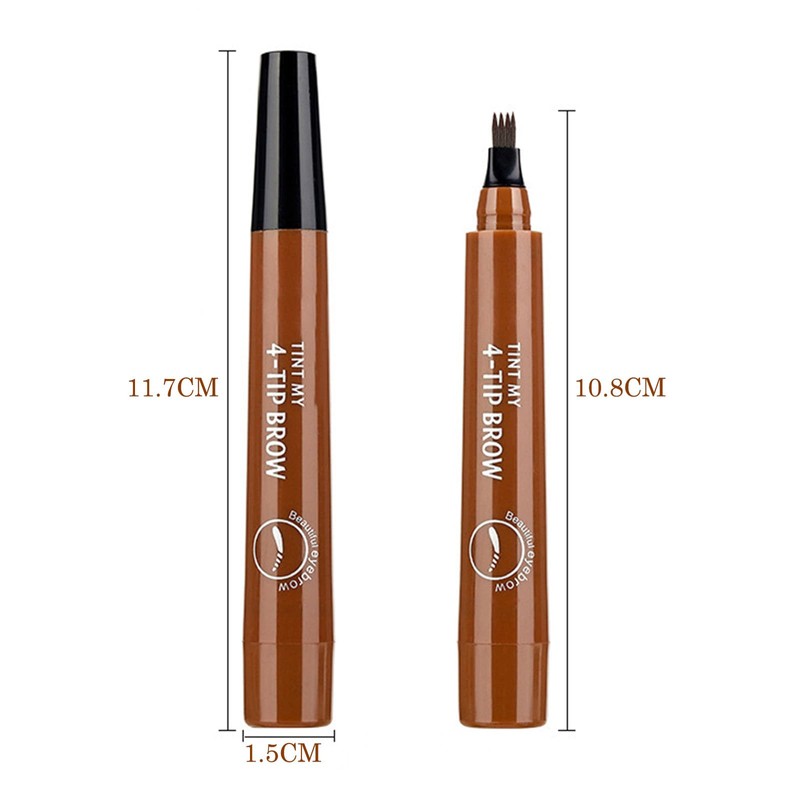 Eyebrow Pen Waterproof with 4 Micro-Fork Tip for Natural Long-Lasting