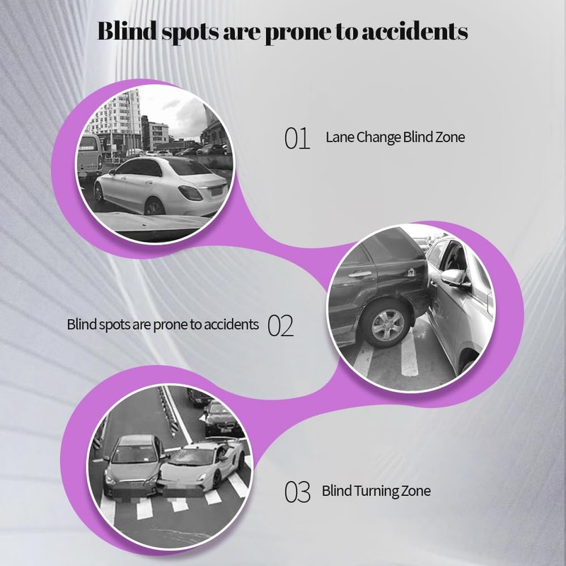 RGOAANC 2PCS Car Blind Spot Mirror, Round Side Mirror, 360°