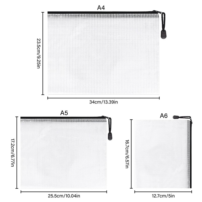 YXHZVON A4/A5/A6 Document Bag, Pack of 15 Waterproof Document Folders
