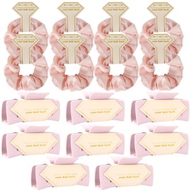 Bridesmaid Scrunchies Proposal Gifts 4.1inch Bachelorette Hair Claws Clips Girls gift for Wedding Party Favors (16pcs Pink)