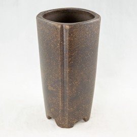 Square Gutonni Zisha Cascade Style Bonsai Pot and Orchid Planter with Mesh - 3.25"x 3.25"x 6.5" (3.25 CAS Gut)