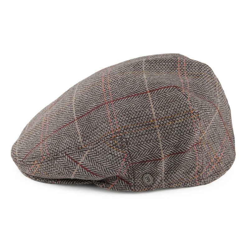 Jaxon & James Tweed Flat Cap - Brown-Grey X-Large