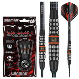 WINMAU Sicario Tungsten Softip Darts 20g with Prism Flights and Shafts (Stems)
