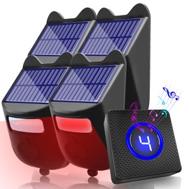 Chesbung Solar Driveway Alarms Wireless Outside Weatherproof Motion Sensor & Detector for 1000ft Long Range, No Need Replace Batteries Security Car Alert System Monitor and Gate Alarm System