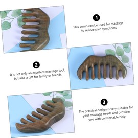 minkissy Sandalwood Comb Set 2pcs Scalp Massager Handheld Massager for Points Random Color