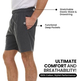 3 Pack: Men's 100% Cotton Ultra Soft Knit Pajama Bottom Lounge Casual Comfort Sleep Shorts with Pockets (XX-Large, Set B)