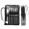8Pcs Paint Brush Paintbrush Pen Soft Nylon Wool with Storage