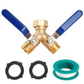 QINGYIWL QINGYIWL Wasserverteiler 2fach, 2 Wege Verteiler Wasser 3/4 Zoll, Gardena 2 Wege Verteiler, Messing Wasserverteiler